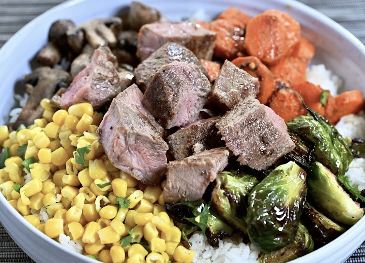 Fresh One Kitchen signature dishes Build Your Own BowlAngus Steak BowlSpicy Chicken Bowl